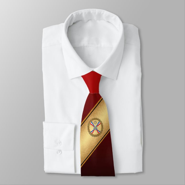 Corbata Canto de cuello de bandera asiria (Atado)