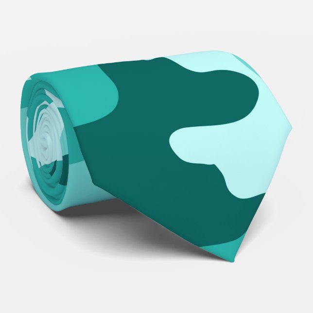 Corbata Canto de cuello de camo verde turquesa (Enrollado)