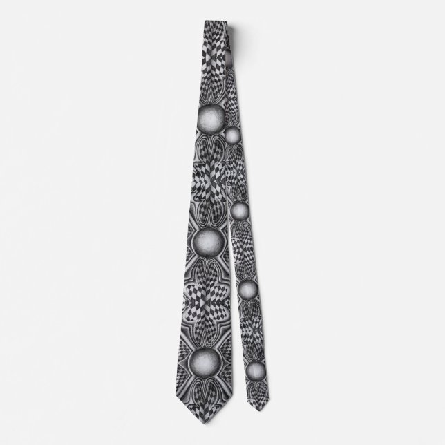 Corbata Canto de cuello, negro y blanco (Anverso)