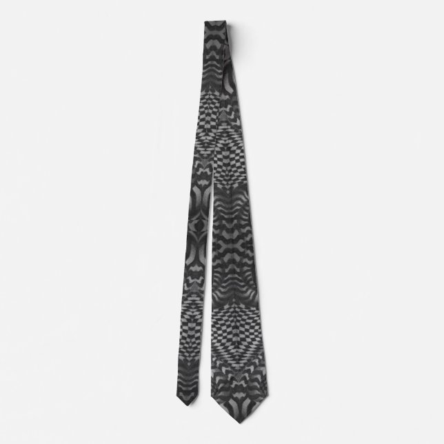 Corbata Canto de cuello, negro y blanco (Reverso)