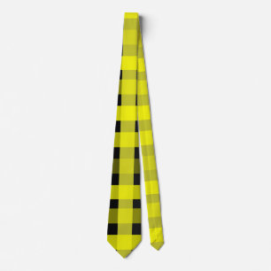Corbata Canto de Gingham amarillo y negro