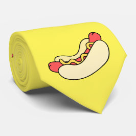 Corbata Canto de Hotdog divertido (perro caliente) con col