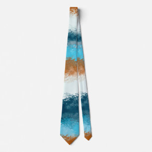 Corbata Canto de las líneas azul y marrón color de agua