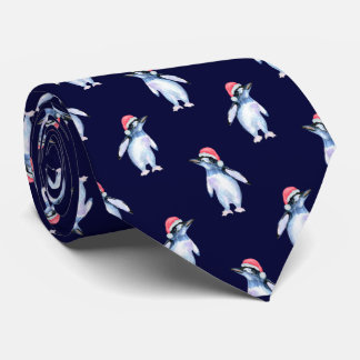 Corbata Canto de pingüino azul de la marina para amantes d