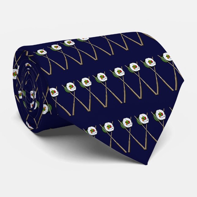 Corbata Canto de sushi azul de la marina (Enrollado)