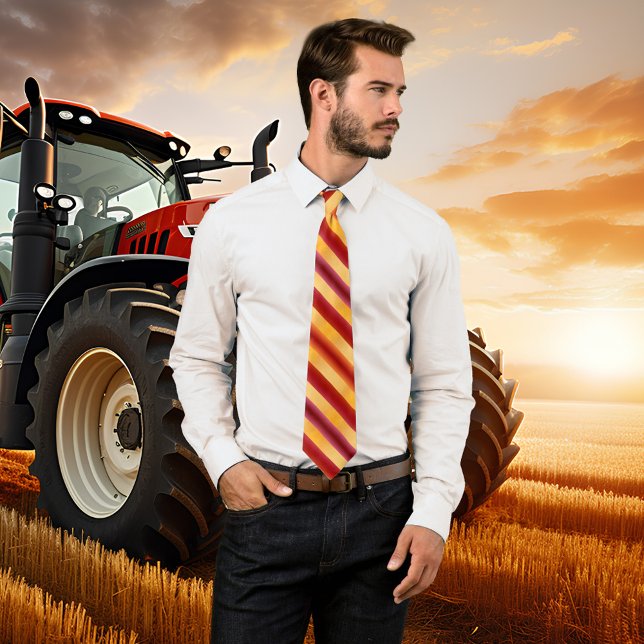 Corbata Canto de vacaciones de Borgoña Gold Strids (A chic tie with a modern striped design in gold and burgundy red. Thanksgiving or Christmas)