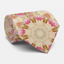 Corbata Canto patrón marrón, rosado, crudo Mandala