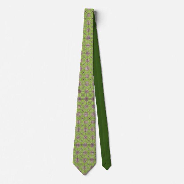 Corbata Canto verde y rosa (Anverso)