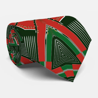 Corbata Capitán Navidades Red & Green Geometric Scifi Vibe