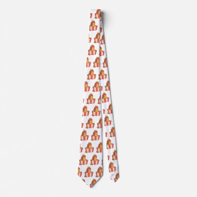 Corbata Capybara Necktie | Canto de impresión de animales  (Anverso)