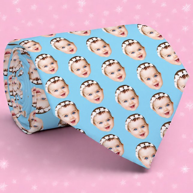 Corbata Cara personalizado, regalo familiar único 3 fotos  (Subido por el creador)