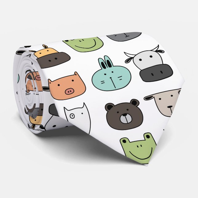Corbata - Caras de Animales (Enrollado)