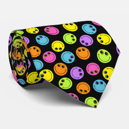 Corbata Caras sonrientes coloridas de la emoji en de doble