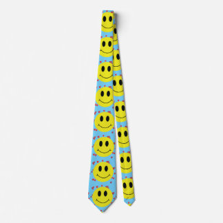 Corbata Caras sonrientes con corazones rojos