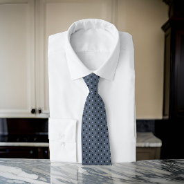 Corbata Carbón Gris Black Stars Blue Dots Minimal Classy