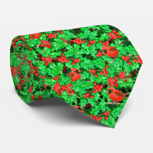Corbata Cardenales y berry holly