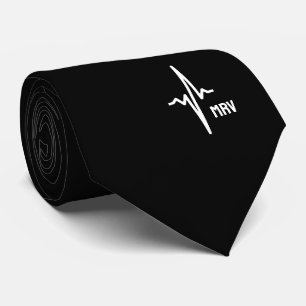 Corbata Cardiólogo Clásico Elegante Negro