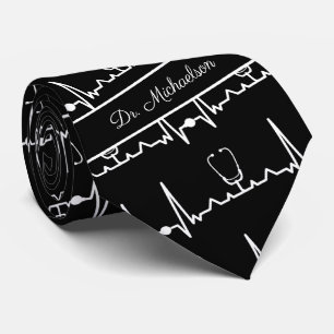 Corbata Cardiólogo Nombre del cardiograma Médica médico