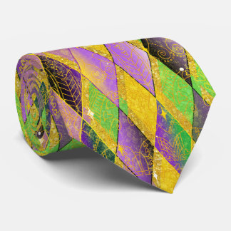 Corbata Carnaval Arlequín Diamante Púrpura Verde Dorado