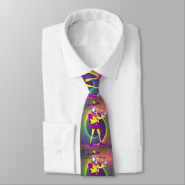Corbata Carnaval de Mardi Gras, bufón amarillo morado