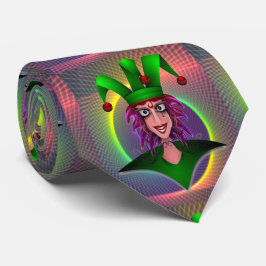 Corbata Carnaval de Mardi Gras Jester Verde Púrpura