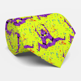 Corbata Carnaval de Mardi Gras Jesters Púrpura Y Confetti