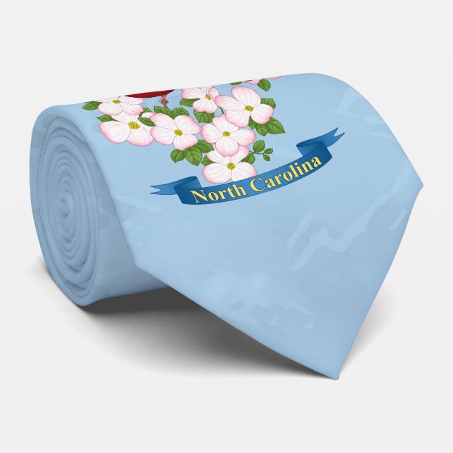 Corbata Carolina del Norte Cardenal Estatal Bird Dogwood F (Enrollado)