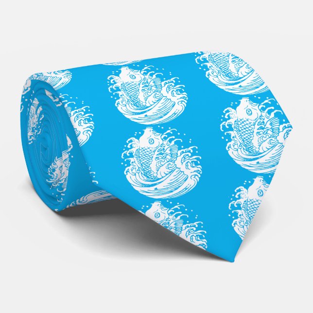 Corbata Carpa y agua (Enrollado)