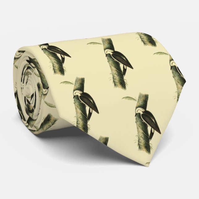 Corbata Carpintero blanco y negro (Enrollado)