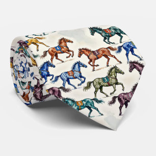 Corbata Carreras de Caballos Faux Seda Caballero del Cab