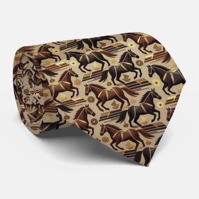 Corbata Carreras de Caballos Seda Falsa | Caballero del Ca (Enrollado)