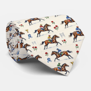 Corbata Carreras de Caballos Seda Falsa   Caballero del Ca