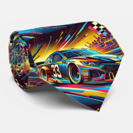 Corbata Carreras de coches de bolsa colorida 1