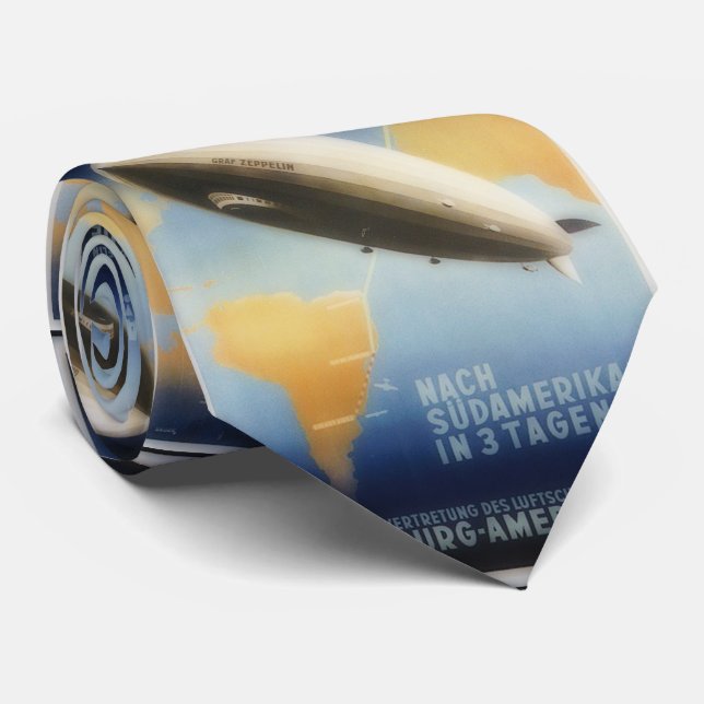 Corbata Cartel de viaje de Vintage Graf Zeppelin (Enrollado)