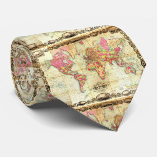 Corbata Cartografía de época del Mapa del Mundo