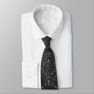 Corbata Cascanueces Elegante Victoriano Clásico Gris Negro