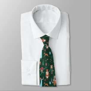 Corbata Cascanueces lindo verde oscuro Navidad vacaciones