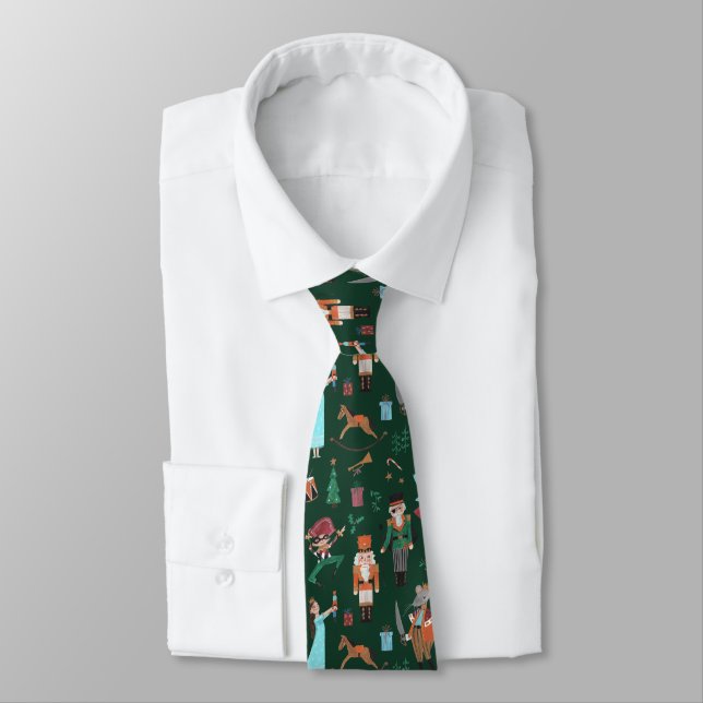Corbata Cascanueces lindo verde oscuro Navidad vacaciones (Atado)