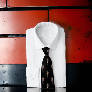 Corbata Cascanueces Soldado de Navidad Azul Rojo Negro con