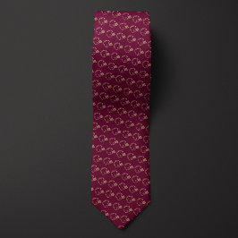 Corbata Casco de fútbol de Borgoña y Oro