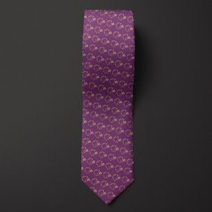 Corbata Casco de fútbol morado y dorado