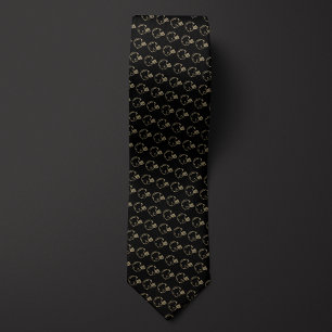 Corbata Casco de Fútbol Negro y Oro