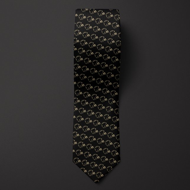 Corbata Casco de Fútbol Negro y Oro (Subido por el creador)