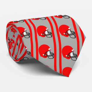 Corbata Casco rojo de fútbol en GreyNecktie