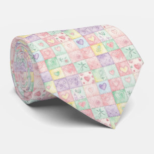 Corbata Casita Floral Vintage Parche Gingham Pastel