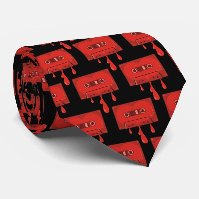 Corbata Cassette del corazón rojo (Enrollado)