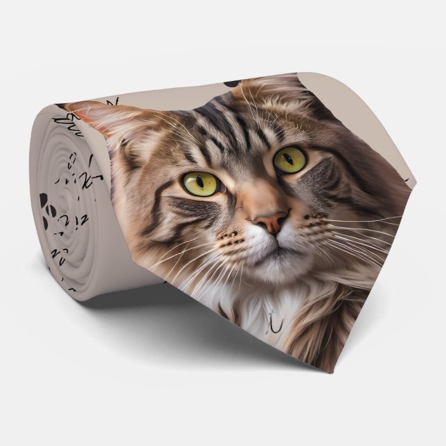 Corbata Cat Daddy Gray Tabby Cat Necesario (Enrollado)