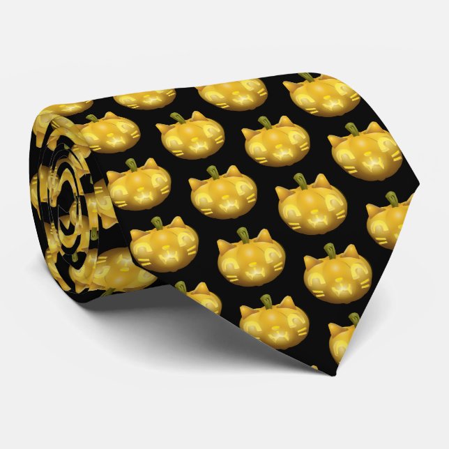 Corbata Cat Jack O Lantern (Enrollado)