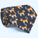 Corbata Cavalier King Charles Spaniel Dog<br><div class="desc">Cute Blenheim Cavalier King Charles Spaniel diseño de perro en un fondo gris de carbón oscuro para hacerte sonreír. Arte original de Nic Squirrell.</div>