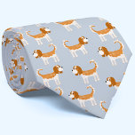 Corbata Cavalier King Charles Spaniel Dog<br><div class="desc">Cute Blenheim Cavalier King Charles Spaniel diseño de perros con un fondo azul claro para hacerte sonreír. Arte original de Nic Squirrell.</div>